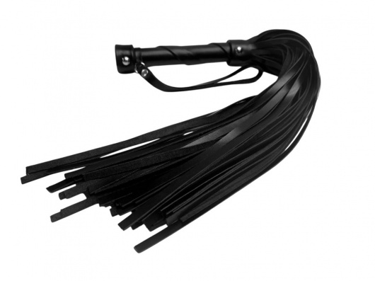 Черная кожаная плеть Gothic charm - 54 см. - БДСМ Арсенал - купить с доставкой в Воронеже