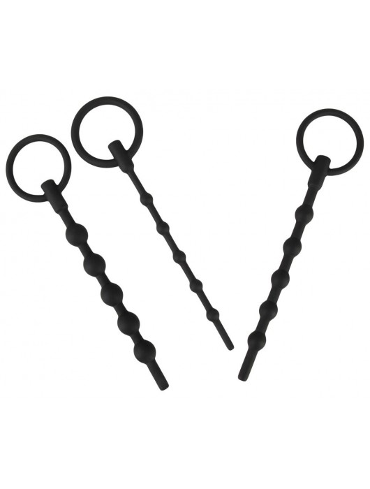 Набор из 3 черных силиконовых уретральных стимуляторов Training Set - Orion - купить с доставкой в Воронеже