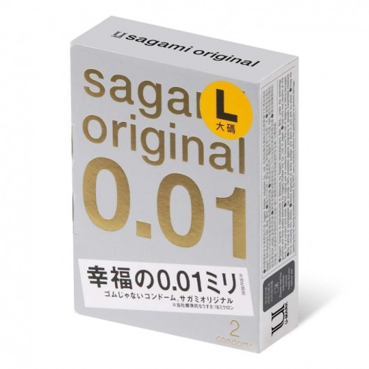 Презервативы Sagami Original 0.01 L-size увеличенного размера - 2 шт. - Sagami - купить с доставкой в Воронеже