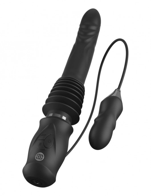 Черный автоматический вибромассажер с вибропулей Ultimate Silicone Thruster - Pipedream - купить с доставкой в Воронеже