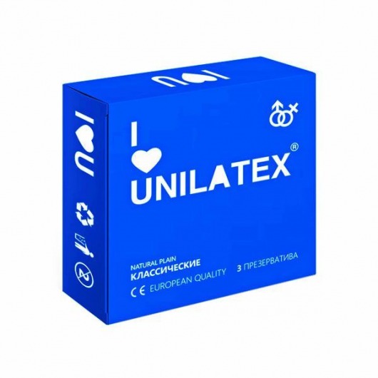 Классические презервативы Unilatex Natural Plain - 3 шт. - Unilatex - купить с доставкой в Воронеже