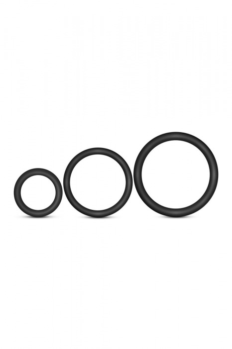 Набор из 3 черных эрекционных колец Cock Ring Set - Blush Novelties - в Воронеже купить с доставкой
