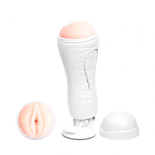 Мастурбатор-вагина Flora White с присоской и 12 режимами вибрации - Baile - в Воронеже купить с доставкой