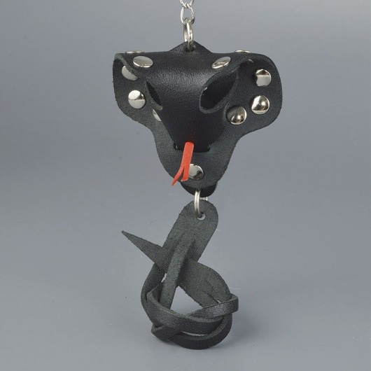 Черный кожаный брелок в форме кобры - Sitabella - купить с доставкой в Воронеже