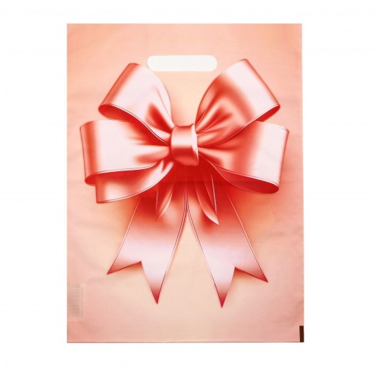 Пакет с принтом в виде банта с вырубной ручкой (30х40 см) - Сима-Ленд - купить с доставкой в Воронеже