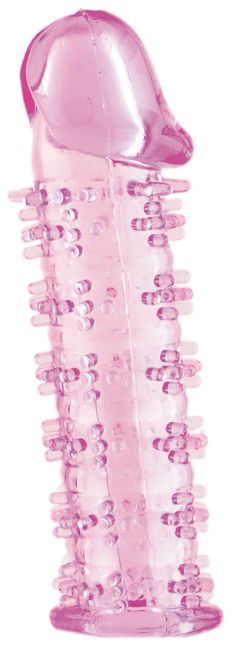 Розовая насадка на пенис с шипами - 12,5 см. - A-toys - в Воронеже купить с доставкой