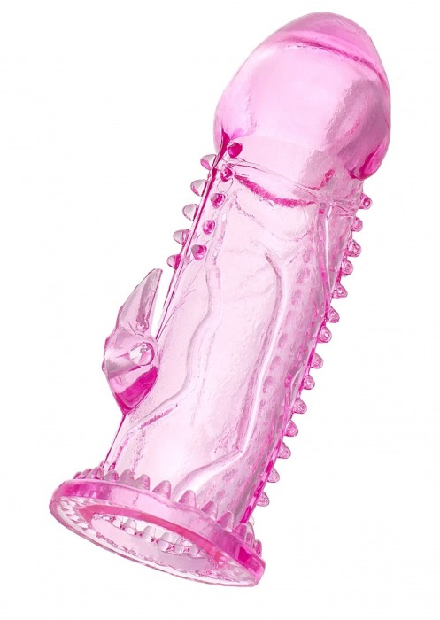 Розовая насадка на пенис с шипиками и коготком - 13,5 см. - A-toys - в Воронеже купить с доставкой