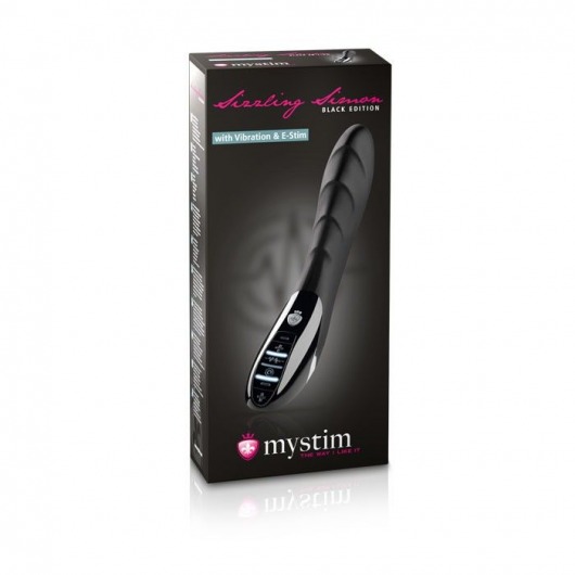 Вибратор с электростимуляцией Sizzling Simon Black Edition - 27 см. - MyStim - купить с доставкой в Воронеже