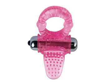 Эрекционное кольцо с вибростимулятором клитора в форме язычка - Baile - в Воронеже купить с доставкой