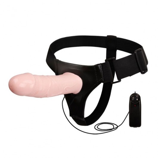 Полый страпон на трусиках с вибрацией и выносным пультом управления - 17 см. - Baile - купить с доставкой в Воронеже