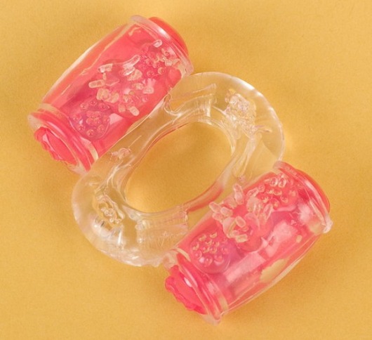 Прозрачное виброкольцо с двумя вибропульками - Toyfa Basic - в Воронеже купить с доставкой