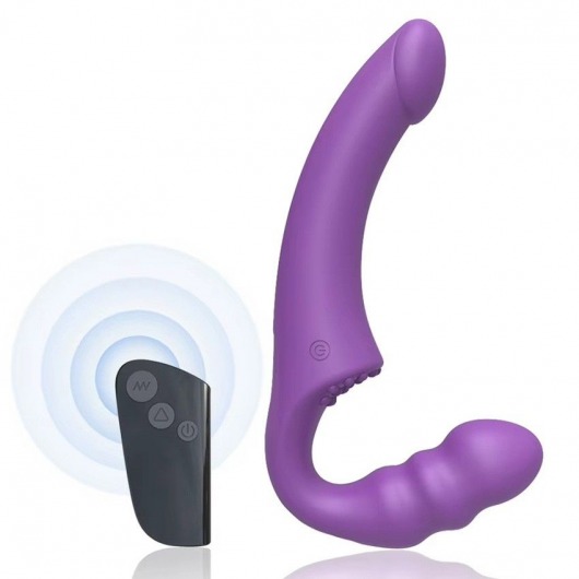 Фиолетовый безремневой страпон Straples Strap-On Dildo - Erokay - купить с доставкой в Воронеже