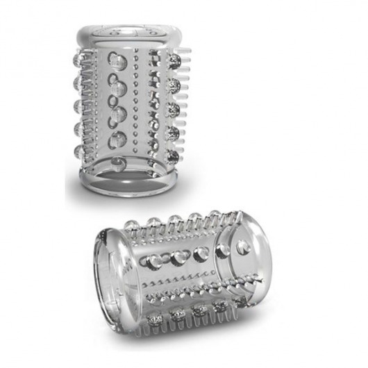 Прозрачная насадка с шипами и шишечками STAY HARD COCK SLEEVE 03 CLEAR - Blush Novelties - в Воронеже купить с доставкой