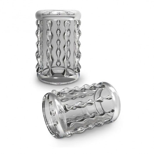 Прозрачная насадка с бороздками STAY HARD COCK SLEEVE 04 CLEAR - Blush Novelties - в Воронеже купить с доставкой