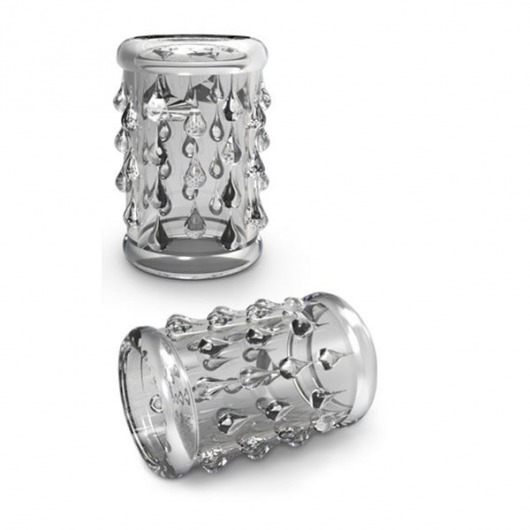 Прозрачная насадка с капельками STAY HARD COCK SLEEVE 05 CLEAR - Blush Novelties - в Воронеже купить с доставкой