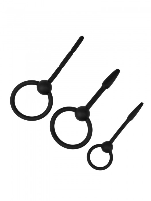 Набор из 3 черных уретральных массажеров Spin - Lola Games - купить с доставкой в Воронеже