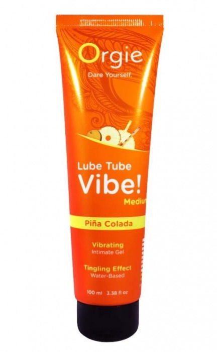 Гель с эффектом вибрации Lube Tube Vibe Medium Pina Colada - 100 мл. - ORGIE - купить с доставкой в Воронеже