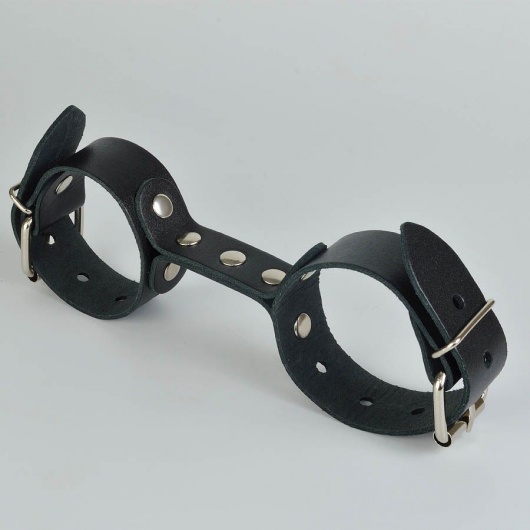 Черные кожаные наручники-фиксатор - Sitabella - купить с доставкой в Воронеже