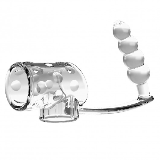 Прозрачная насадка на пенис и мошонку с анальным стимулятором Rilley - Baile - в Воронеже купить с доставкой