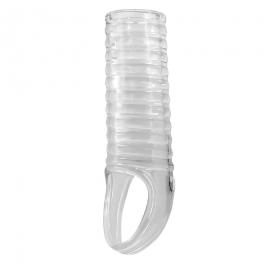 Прозрачная насадка на пенис с ребрышками и подхватом мошонки - Baile - в Воронеже купить с доставкой
