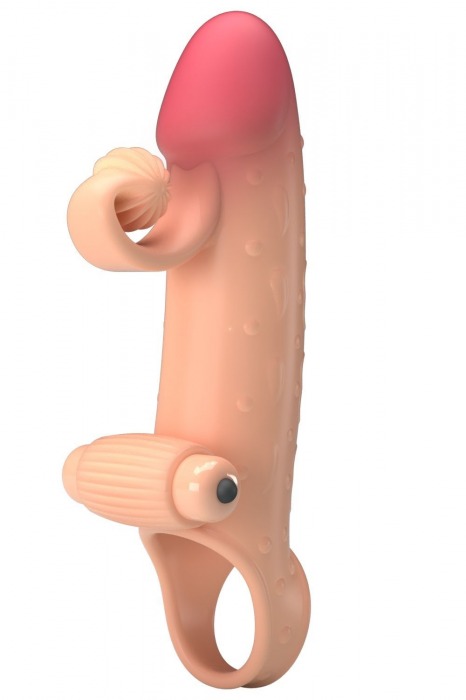 Телесная вибронасадка на пенис с подхватом мошонки - 20 см. - Baile - в Воронеже купить с доставкой