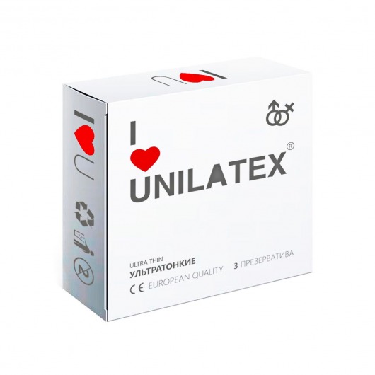 Ультратонкие презервативы Unilatex Ultra Thin - 3 шт. - Unilatex - купить с доставкой в Воронеже