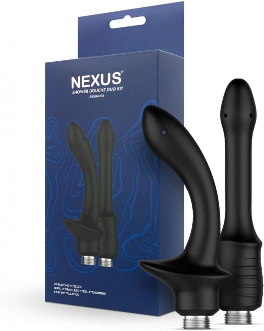 Набор из 2 насадок для анального душа Shower Douche Duo Kit Beginner - Nexus Range - купить с доставкой в Воронеже