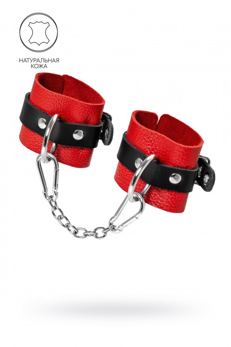 Красно-черные мягкие наручники с одним ремешком с люверсами - Pecado - купить с доставкой в Воронеже