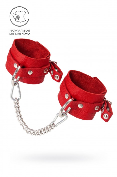 Красные мягкие кожаные оковы с люверсами - Pecado - купить с доставкой в Воронеже