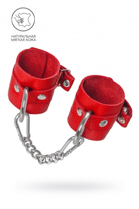 Красные мягкие кожаные наручники с люверсами - Pecado - купить с доставкой в Воронеже