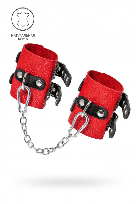 Красно-черные мягкие наручники с двумя ремешками с люверсами - Pecado - купить с доставкой в Воронеже