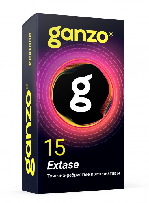 Презервативы анатомической формы с точечной и ребристой структурой Ganzo Extase - 15 шт. - Ganzo - купить с доставкой в Воронеже
