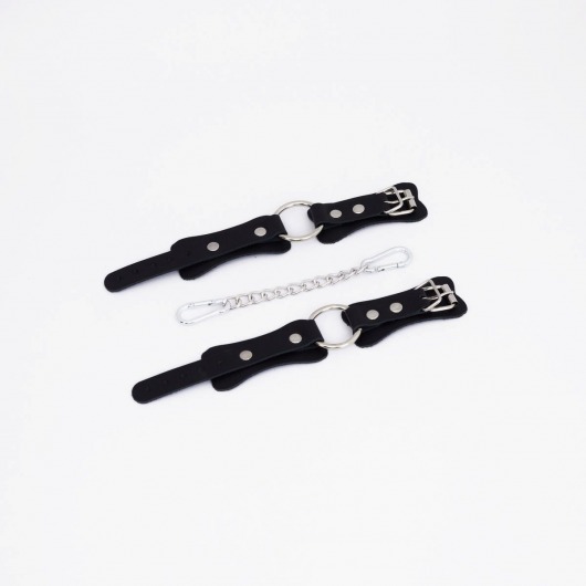 Черные кожаные наручники с кольцом - Crazy Handmade - купить с доставкой в Воронеже