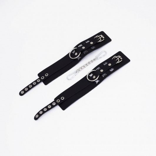 Черные кожаные оковы Sex - Crazy Handmade - купить с доставкой в Воронеже