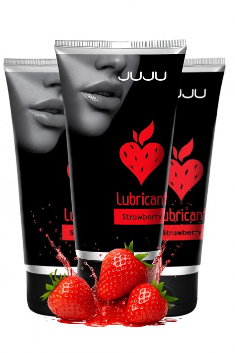 Набор из 3 съедобных лубрикантов JUJU со вкусом клубники - JuJu - купить с доставкой в Воронеже