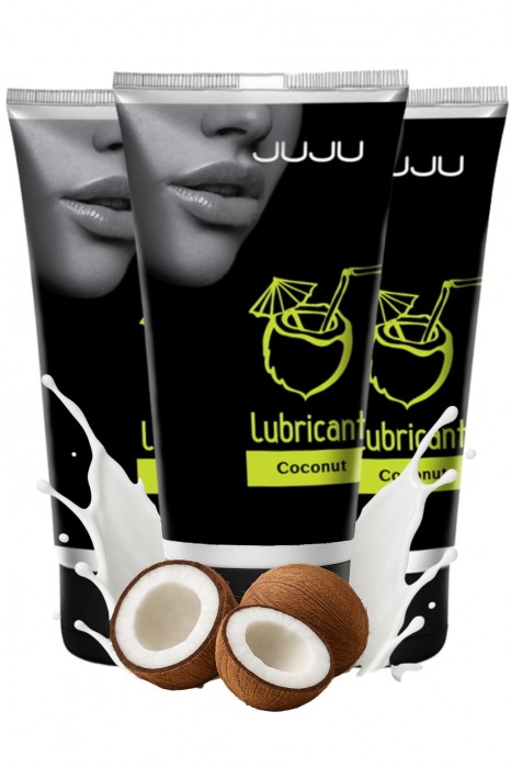Набор из 3 съедобных лубрикантов JUJU со вкусом кокоса - JuJu - купить с доставкой в Воронеже