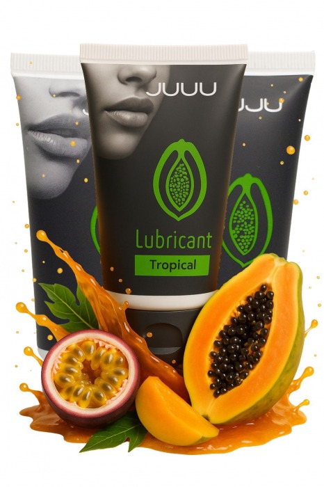 Набор из 3 съедобных лубрикантов JUJU со вкусом тропических фруктов - JuJu - купить с доставкой в Воронеже