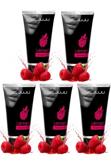 Набор из 5 съедобных лубрикантов JUJU со вкусом малины - JuJu - купить с доставкой в Воронеже