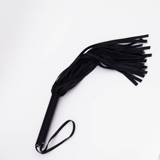 Черный кожаный флоггер - 45 см. - Crazy Handmade - купить с доставкой в Воронеже