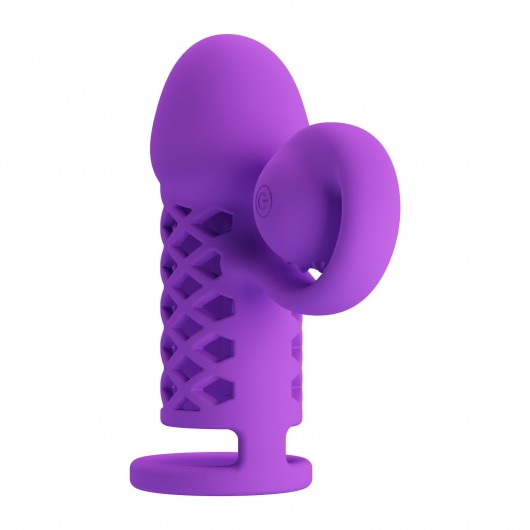 Фиолетовая вибронасадка с клиторальным отростком Harden - Baile - в Воронеже купить с доставкой
