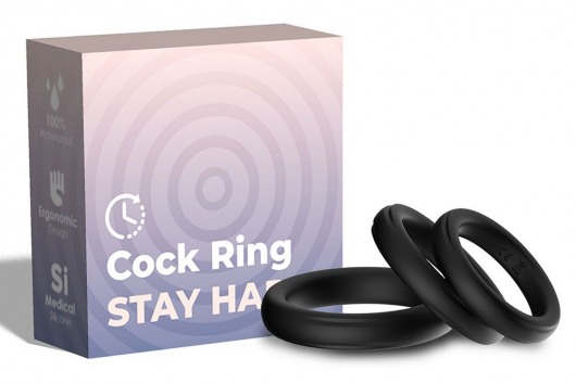 Набор из 3 черных эрекционных колец Stay Hard - Boys of Toys - в Воронеже купить с доставкой