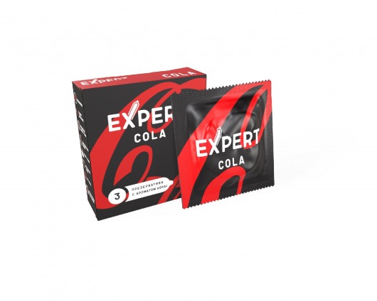 Презервативы с ароматом колы Expert Cola - 3 шт. - Expert - купить с доставкой в Воронеже