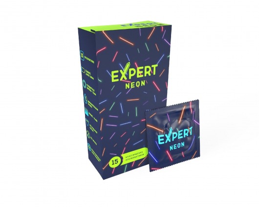 Светящиеся в темноте презервативы Expert Neon - 15 шт. - Expert - купить с доставкой в Воронеже
