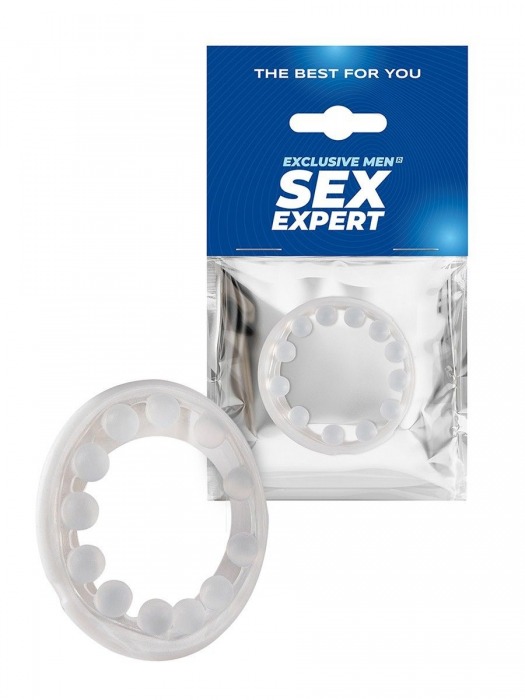 Эрекционное кольцо со стимулирующими шариками на поверхности - Sex Expert - в Воронеже купить с доставкой