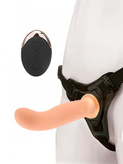 Женский вибрострапон со съемной насадкой и пультом ДУ - Erokay - купить с доставкой в Воронеже