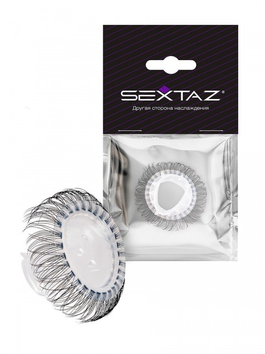 Эластичное эрекционное кольцо с длинными черными «ресничками» - Sextaz - в Воронеже купить с доставкой
