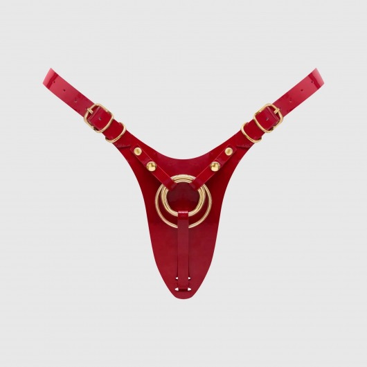 Красный пояс для фиксации насадок Strap-On-Me Leatherette Harness Fabulous - Strap-on-me - купить с доставкой в Воронеже