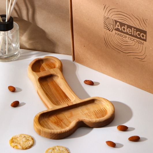 Деревянное блюдо для подачи в форме члена (25 х 16,5 х 1,7 см) - Сима-Ленд - купить с доставкой в Воронеже