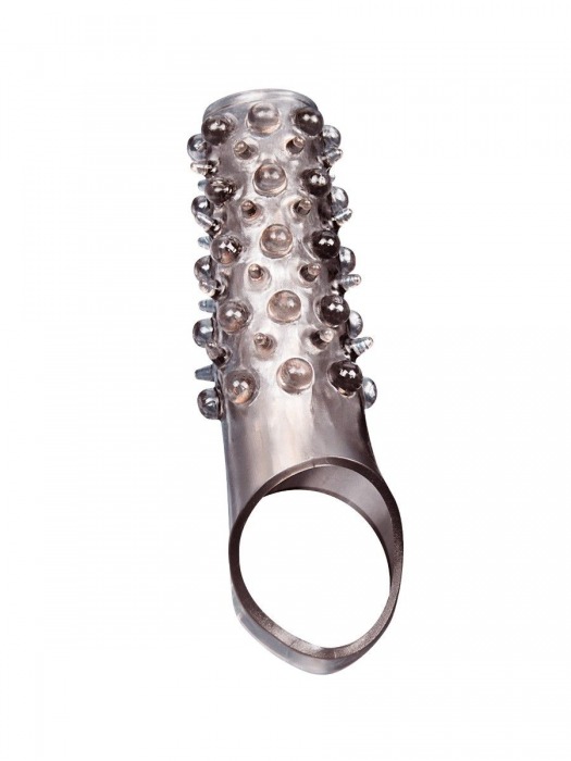 Дымчатая насадка на пенис с шипами и выпуклостями - 12 см. - Sex Expert - в Воронеже купить с доставкой