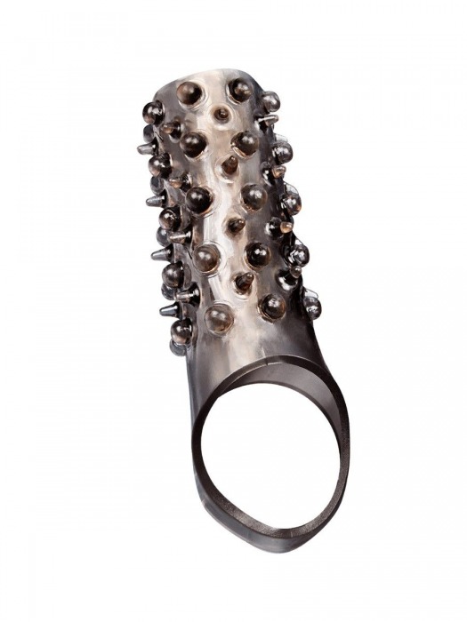 Дымчатая насадка на пенис с шипами и выпуклостями - 12,5 см. - Sex Expert - в Воронеже купить с доставкой